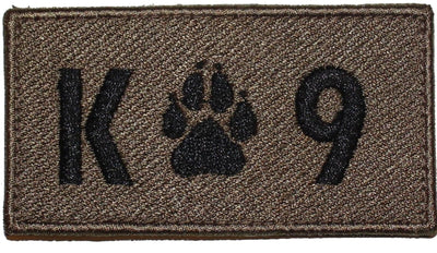 K-9 / K9 Rectangle Brown Patch - 2 Pack